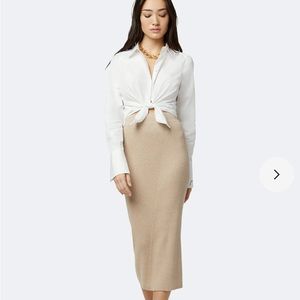 Favorite Daughter The Lena Ribbed Skirt in Beige size M